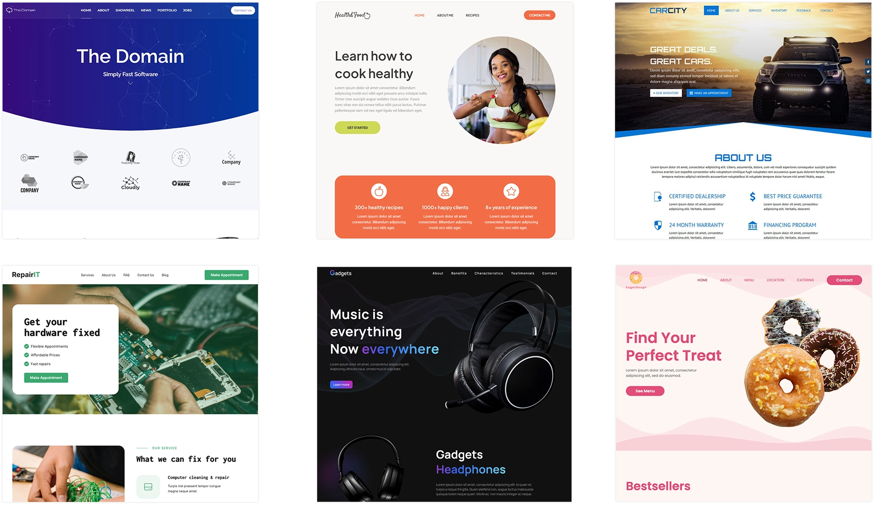 Vielzahl an verfügbaren Vorlagen